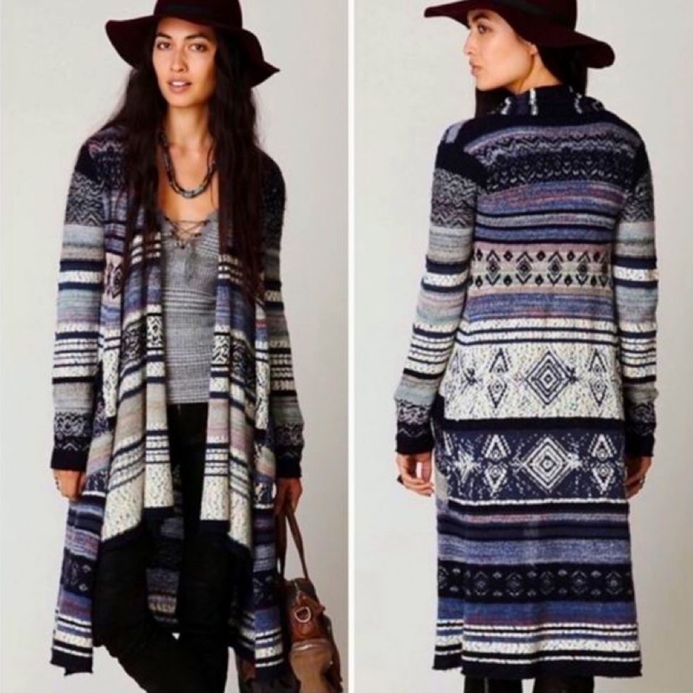 Free People Multicolor Patterned Cardigan
